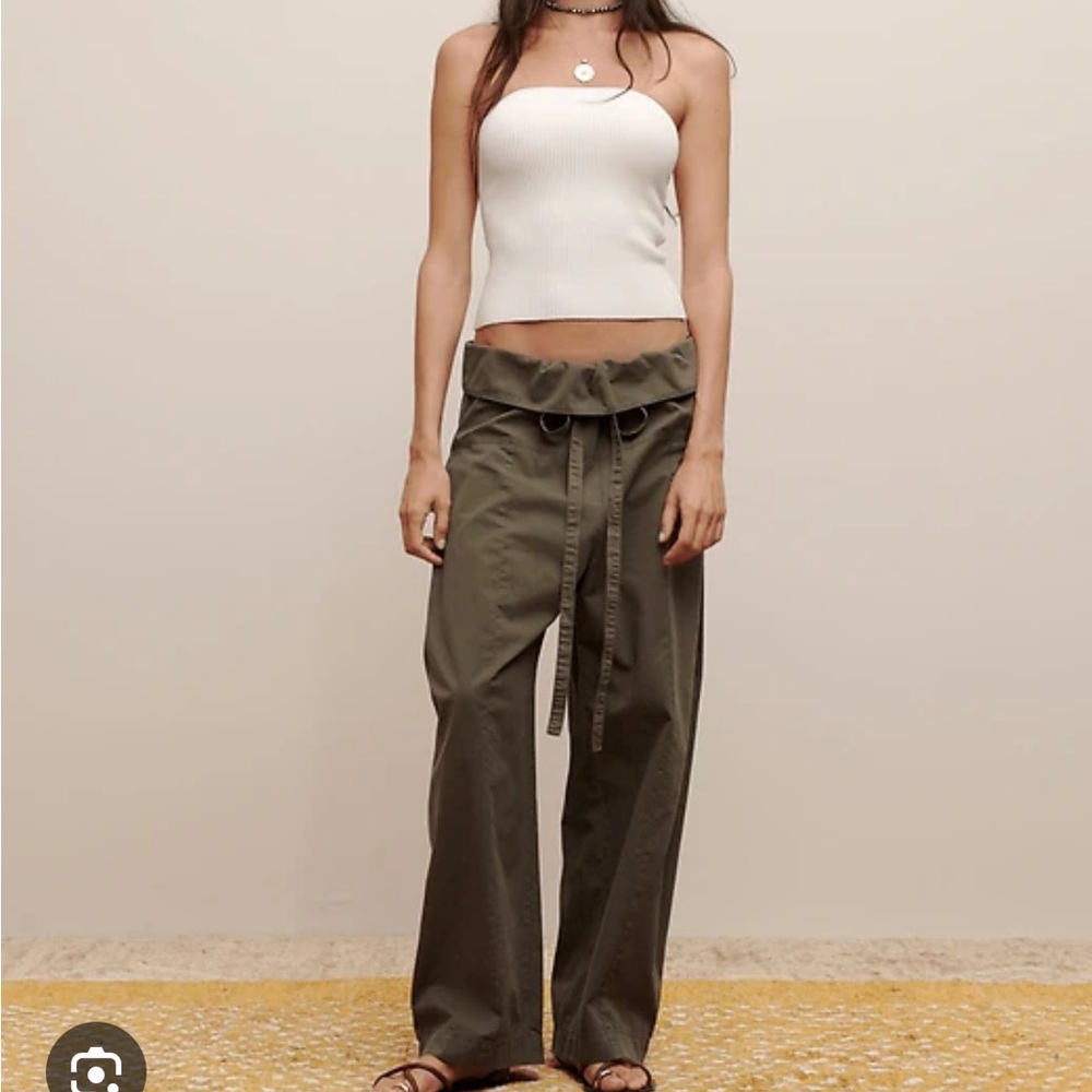 Banana Republic Khaki Wide-Leg Pants